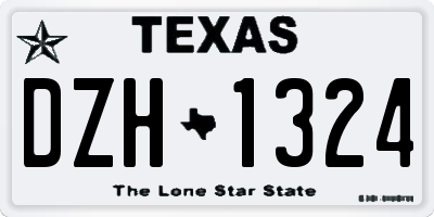TX license plate DZH1324
