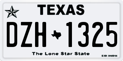 TX license plate DZH1325