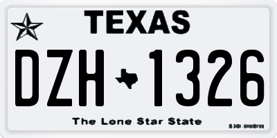 TX license plate DZH1326