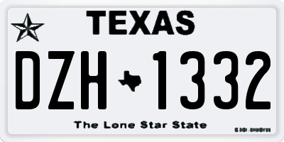 TX license plate DZH1332