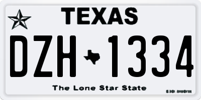 TX license plate DZH1334