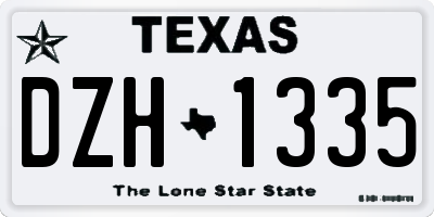 TX license plate DZH1335