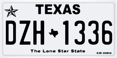 TX license plate DZH1336