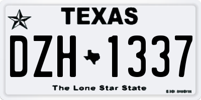 TX license plate DZH1337