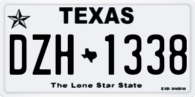 TX license plate DZH1338