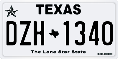 TX license plate DZH1340