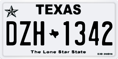 TX license plate DZH1342