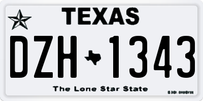 TX license plate DZH1343