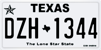 TX license plate DZH1344