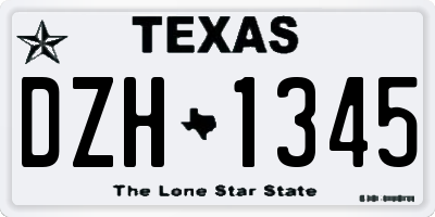 TX license plate DZH1345