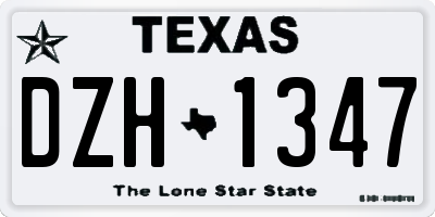 TX license plate DZH1347