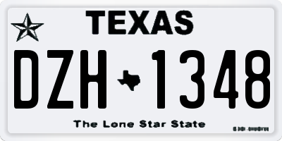 TX license plate DZH1348