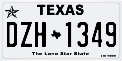 TX license plate DZH1349