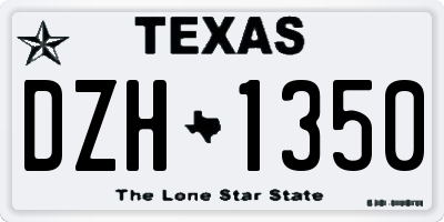 TX license plate DZH1350