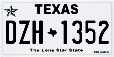 TX license plate DZH1352