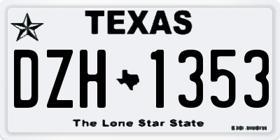 TX license plate DZH1353