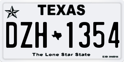 TX license plate DZH1354