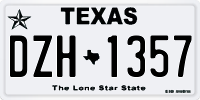 TX license plate DZH1357