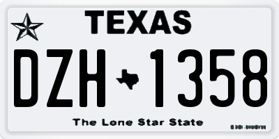 TX license plate DZH1358