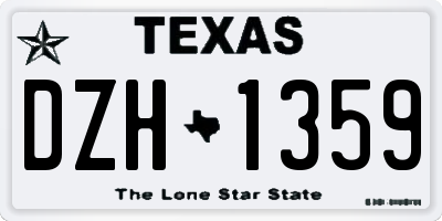 TX license plate DZH1359