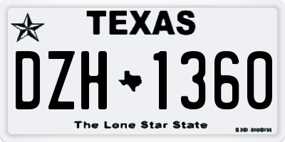 TX license plate DZH1360