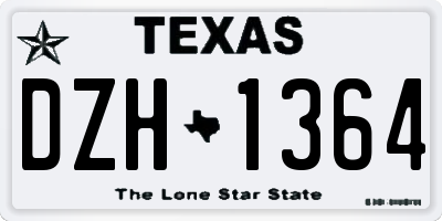 TX license plate DZH1364