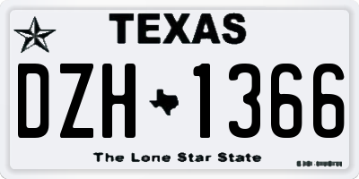 TX license plate DZH1366
