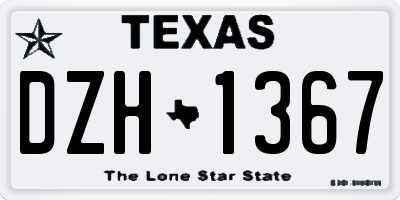 TX license plate DZH1367