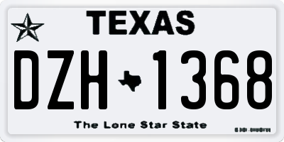 TX license plate DZH1368