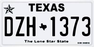 TX license plate DZH1373