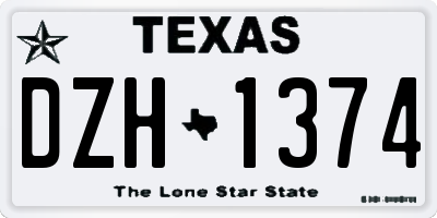 TX license plate DZH1374