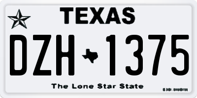 TX license plate DZH1375