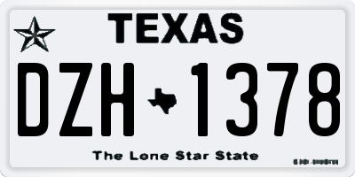 TX license plate DZH1378
