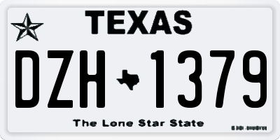 TX license plate DZH1379
