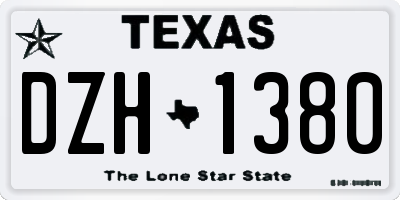 TX license plate DZH1380