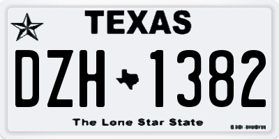 TX license plate DZH1382
