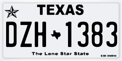 TX license plate DZH1383