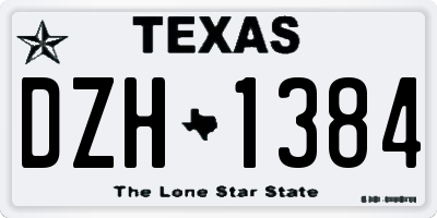 TX license plate DZH1384