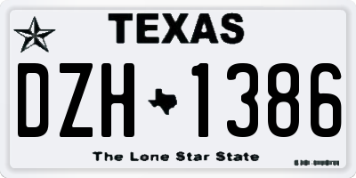 TX license plate DZH1386
