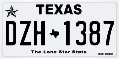 TX license plate DZH1387