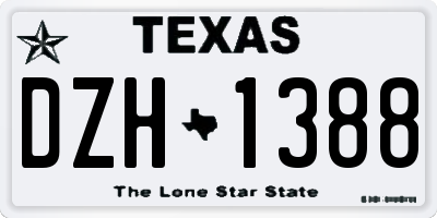 TX license plate DZH1388