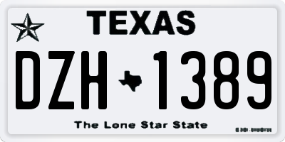 TX license plate DZH1389