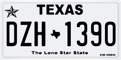 TX license plate DZH1390
