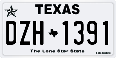 TX license plate DZH1391