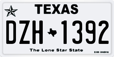 TX license plate DZH1392