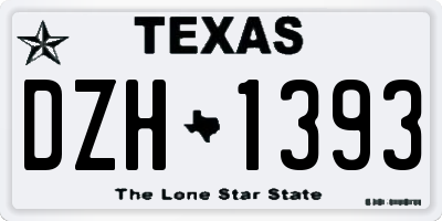 TX license plate DZH1393