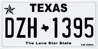 TX license plate DZH1395
