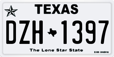 TX license plate DZH1397
