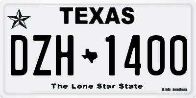 TX license plate DZH1400