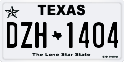 TX license plate DZH1404